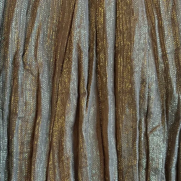 Gold Pleated Skirt - Picture 3 of 5